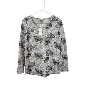 J. Jill Women's 100% Cotton Printed Long Sleeves Top - XS